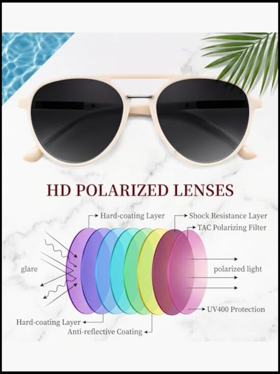 Vintage Retro Polarized Aviator Sunglasses with UV400 Protection main image 7